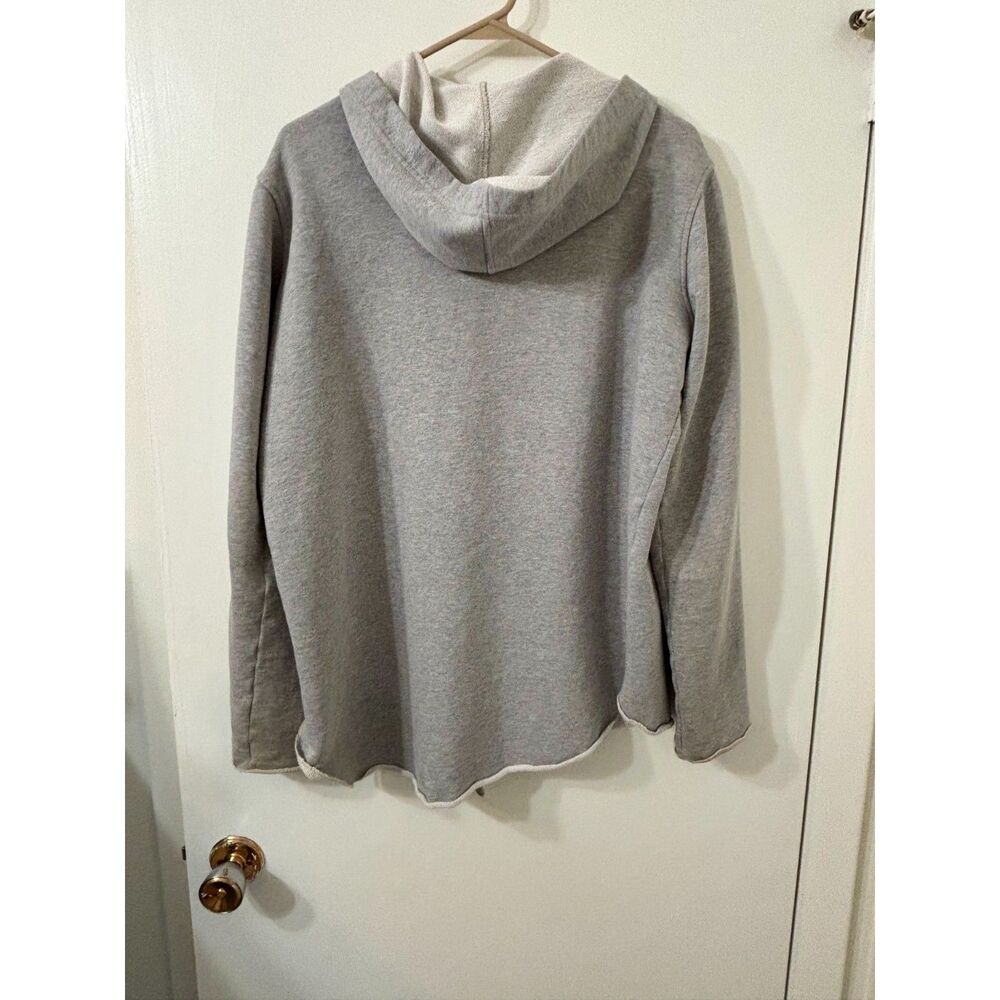DKNY Vintage Womens Size Small Gray 100% Woven Cotton Terry Lined Hoodie Coat - Picture 2 of 6